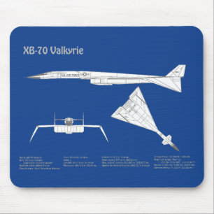 XB-70 Valkyrie - Vliegtuigblauwdruk plannen ABD Muismat