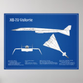 XB-70 Valkyrie - Vliegtuigblauwdruk plannen ABD Poster (Voorkant)