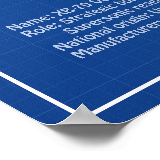 XB-70 Valkyrie - Vliegtuigblauwdruk Plannen AD Poster (Hoek)