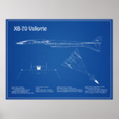 XB-70 Valkyrie - Vliegtuigblauwdruk Plannen AD Poster (Voorkant)