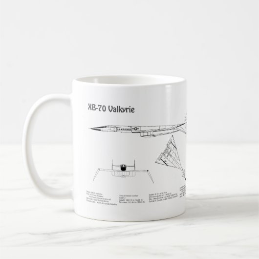 XB-70 Valkyrie - Vliegtuigblauwdruk Plannen BD Koffiemok (Links)