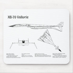 XB-70 Valkyrie - Vliegtuigblauwdruk Plannen BD Muismat