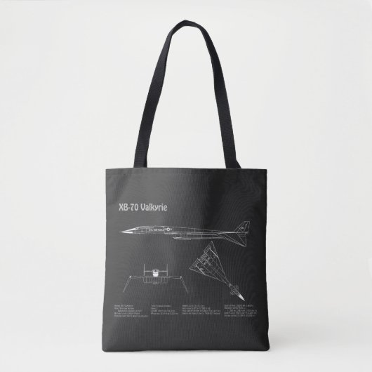 XB-70 Valkyrie - Vliegtuigblauwdruk Plannen PD Tote Bag (Voorkant)