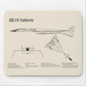 XB-70 Valkyrie - Vliegtuigblauwdruk Plannen SD Muismat (Voorkant)