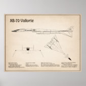 XB-70 Valkyrie - Vliegtuigblauwdruk Plannen SD Poster (Voorkant)