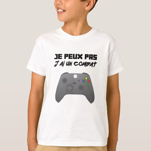 Xbox kan geen joystick Combat Video Games T-shirt (Voorkant)