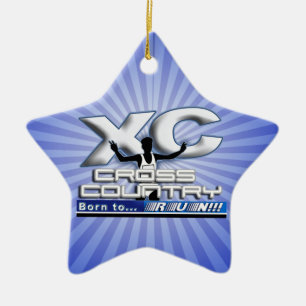 XC BORN AAN RUN CROSS LAND LOGO KERAMISCH ORNAMENT