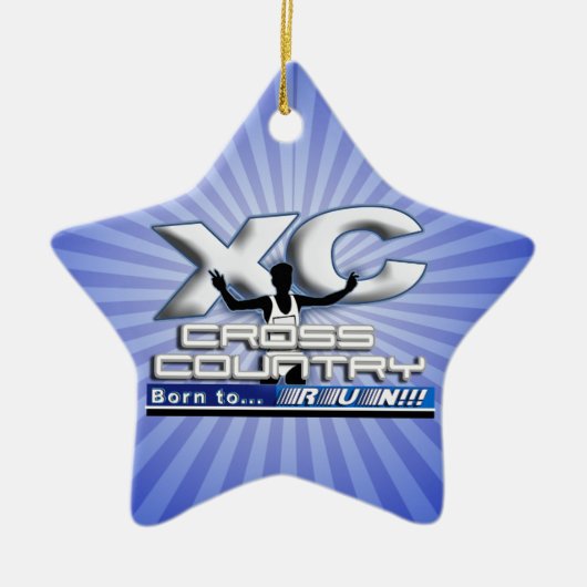 XC BORN AAN RUN CROSS LAND LOGO KERAMISCH ORNAMENT (Voorkant)