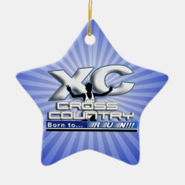 XC BORN AAN RUN CROSS LAND LOGO KERAMISCH ORNAMENT