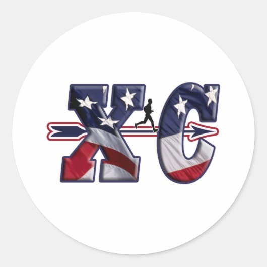XC CROSS COUNTRY PATRIOTTISCHE VS VLAG RONDE STICKER (Voorkant)