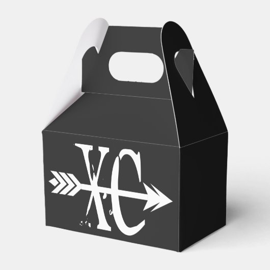 XC Cross Country Running Favor Box Bedankdoosjes (Voorkant Zijde)