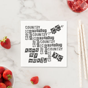 XC Cross-country runt Paper Napkins Servetten