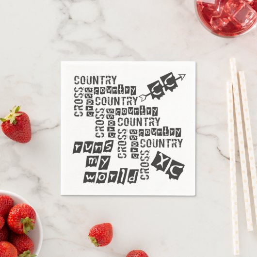 XC Cross-country runt Paper Napkins Servetten (Insitu)