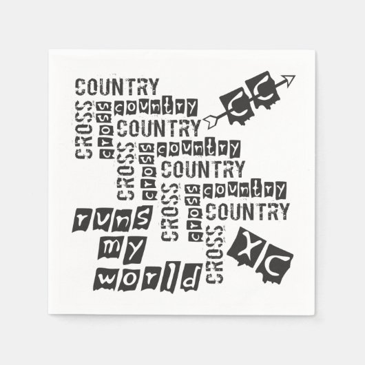 XC Cross-country runt Paper Napkins Servetten (Voorkant)