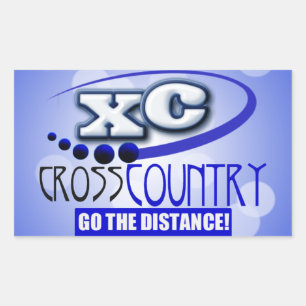 XC KROSS LAND GAAT DE AFSTAND RECHTHOEKIGE STICKER