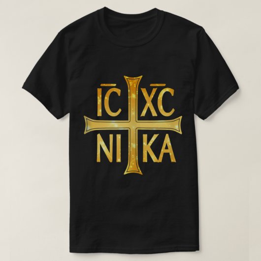 XC NIKA Christogram Cross Orthodox Christian Ta T-shirt (Design voorkant)