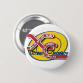 XC TOUGH MOTTO (KRUISLAND) RONDE BUTTON 5,7 CM (Voorkant /achterkant)