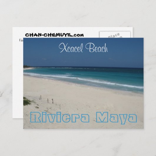 Xcacel Beach Briefkaart (Voorkant / Achterkant)