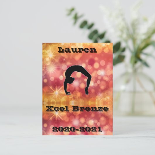 Xcel Bronze Gymnastiek Briefkaart (Staand voorkant)