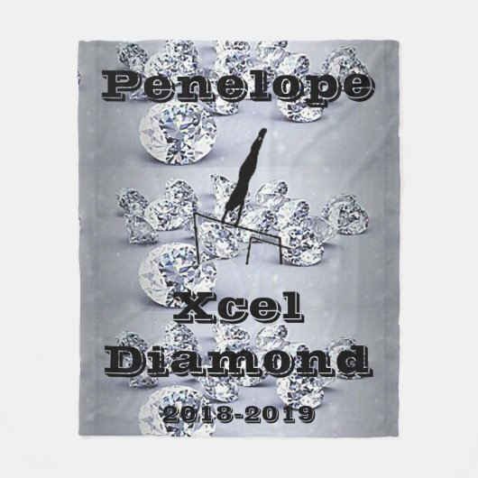 Xcel Diamond Girls Gymnastics Personalized Blanket Fleece Deken (Voorkant)