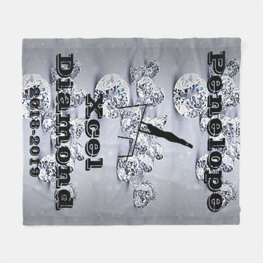 Xcel Diamond Girls Gymnastics Personalized Blanket Fleece Deken (Voorkant (Horizontaal))