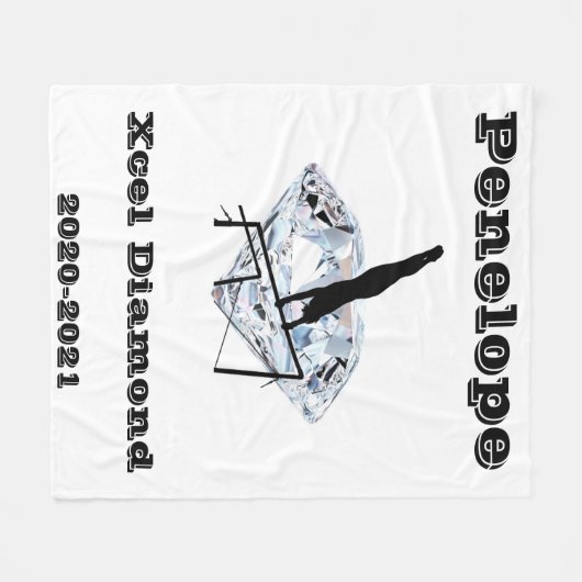 Xcel Diamond Girls Gymnastics Personalized Blanket Fleece Deken (Voorkant (Horizontaal))