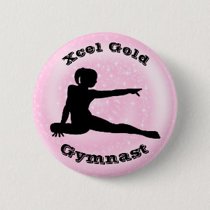Xcel Gold Gymnast - Girls Gymnastics Button