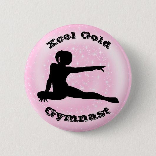 Xcel Gold Gymnast - Girls Gymnastics Button (Voorkant)