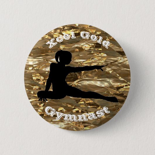 Xcel Gold Gymnast - Girls Gymnastics Button (Voorkant)