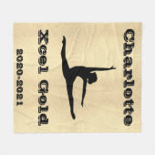 Xcel Gold Gymnastics Girls Fleece Blanket (Voorkant (Horizontaal))