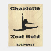 Xcel Gold Gymnastics Girls Fleece Blanket Deken (Voorkant)