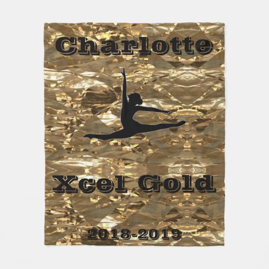 Xcel Gold Gymnastics Personalized Fleece Blanket Deken (Voorkant)