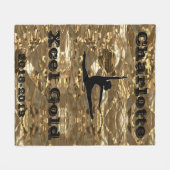 Xcel Gold Gymnastics Personalized Fleece Blanket Deken (Voorkant (Horizontaal))