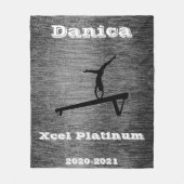 Xcel Platinum Gymnastics - Aangepaste flessenbak Fleece Deken (Voorkant)