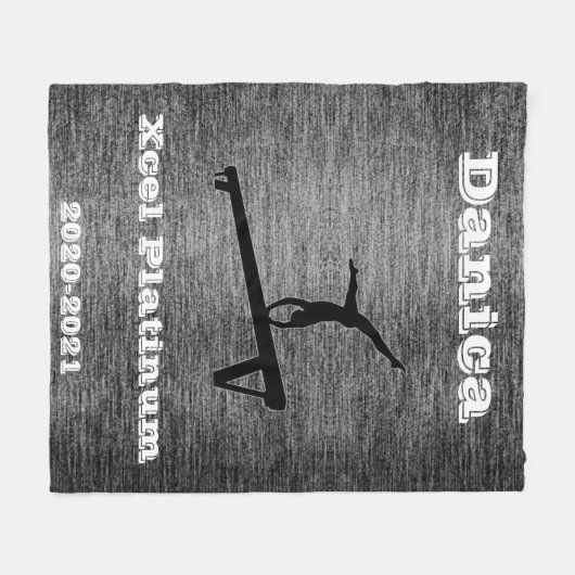 Xcel Platinum Gymnastics - Aangepaste flessenbak Fleece Deken (Voorkant (Horizontaal))