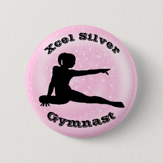 Xcel Silver Gymnast - Girls Gymnastics Button (Voorkant)