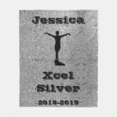 Xcel Silver Gymnastics Personalized Fleece Blanket (Voorkant)