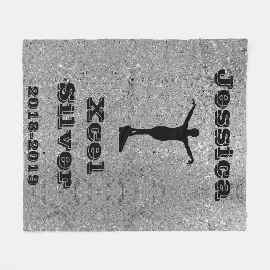 Xcel Silver Gymnastics Personalized Fleece Blanket (Voorkant (Horizontaal))
