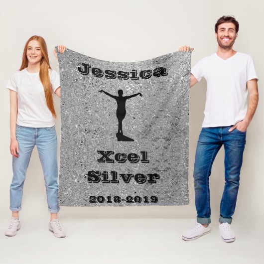 Xcel Silver Gymnastics Personalized Fleece Blanket Deken (In situ)