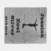 Xcel Silver Gymnastics Personalized Fleece Blanket Deken (Voorkant (Horizontaal))