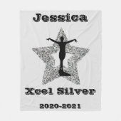 Xcel Silver Gymnastics Star Fleece Blanket (Voorkant)