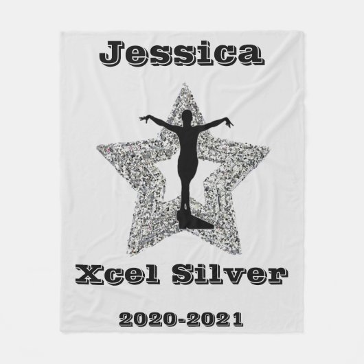 Xcel Silver Gymnastics Star Fleece Blanket (Voorkant)