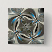 xChrome - Fractal Vierkante Button 5,1 Cm (Voorkant)