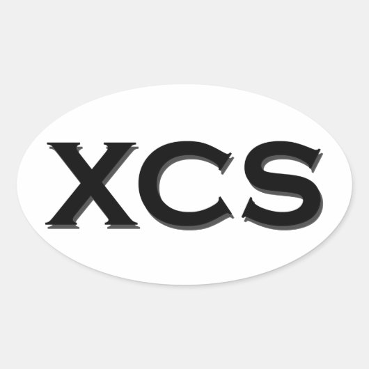 XCS (langlaufen) Logo Ovale Sticker (Voorkant)