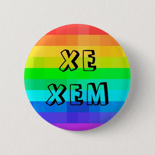 Xe Xem Non-Binary Pronouns LGBTQ Rainbow-Button Ronde Button 5,7 Cm (Voorkant)