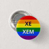 Xe/Xem Pronoun Rainbow Badge Ronde Button 3,2 Cm (Voorkant /achterkant)