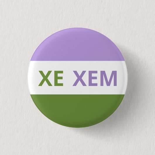 Xe/Xem Pronouns Genderqueer Flag Badge Ronde Button 3,2 Cm (Voorkant)