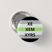 Xe/Xem/Xyrs Pronouns Agender Badge Ronde Button 3,2 Cm (Voorkant /achterkant)