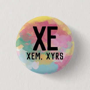 Xe Xem Xyrs Pronouns Knop Ronde Button 3,2 Cm