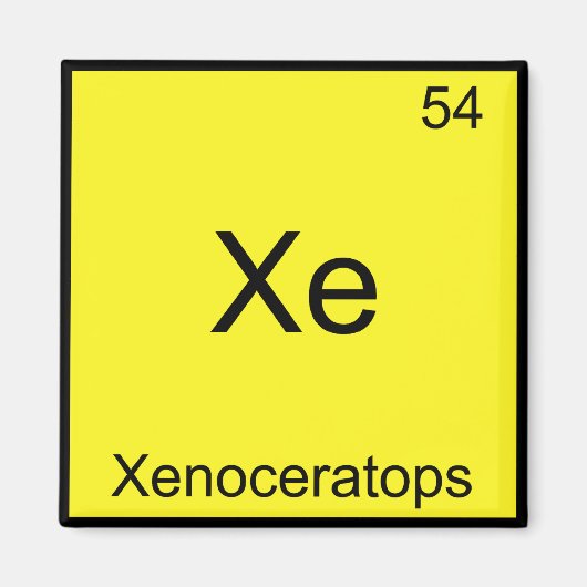 Xe - Xenoceratops Grappig Chemie Elementsymbool Magneet (Voorkant)